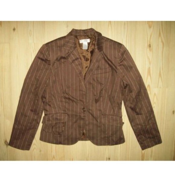 Worthington Stretch Suit Size 10 Brown Stripe - Picture 3 of 6